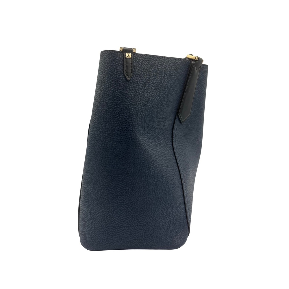 Michael Kors Nvy Blu Pebbled Lthr Tote Bag w/ Matching Pouch Gold Hardwar EZUFT9 - Picture 4 of 12